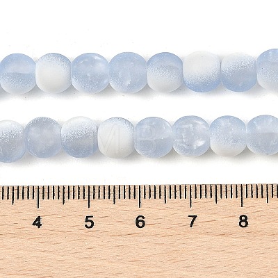 Frosted Crackle Glass Beads Strands GLAA-U001-6mm-M14-1