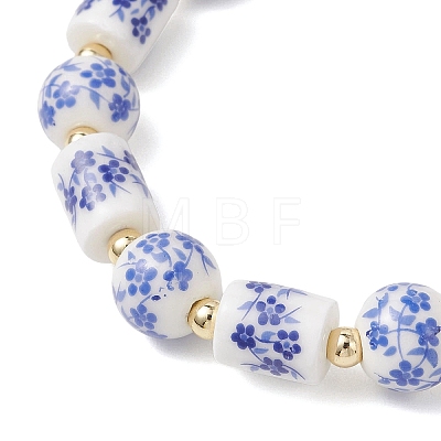 Blue and White Handmade Porcelain Beads Sracelets for Women BJEW-JB12972-1