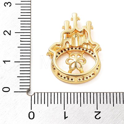 Castle Brass Micro Pave Cubic Zirconia Pendant Peg Bails KK-L217-002G-1