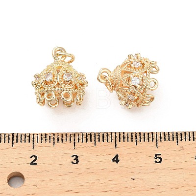 Brass Micro Pave Cubic Zirconia Multi-Strand Links X-KK-B133-06G-02-1