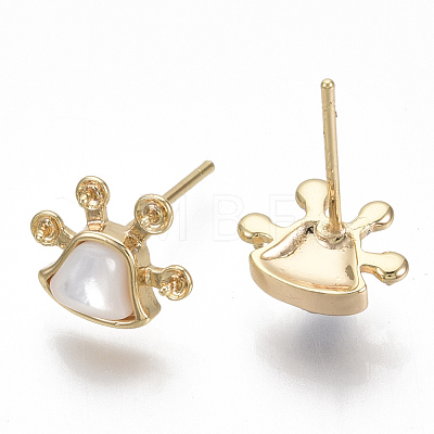 Brass Earring Findings KK-S356-048G-NF-1