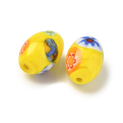 Handmade Millefiori Glass Beads LAMP-U004-02C-1