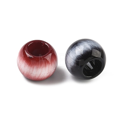 Opaque Acrylic Imitation Cat Eye Beads MACR-L016-04-1