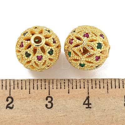 Rack Plating Brass Cubic Zirconia Beads KK-L215-330B-G-1