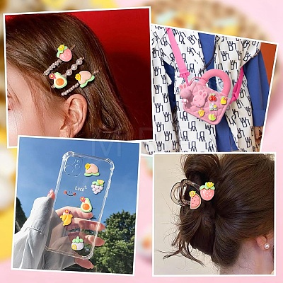 55Pcs 11 Styles Opaque Resin Decoden Flower & Fruit Cabochons RESI-CJ0004-10-1