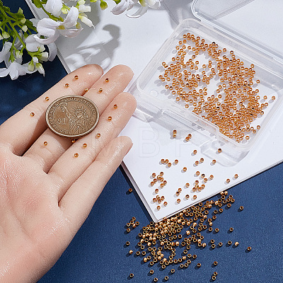 2000Pcs Brass Crimp Beads KK-SP0002-62G-1
