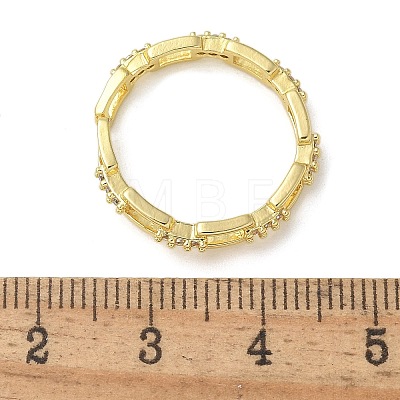 Rectangle Clear Cubic Zirconia Finger Rings RJEW-G337-13G-1