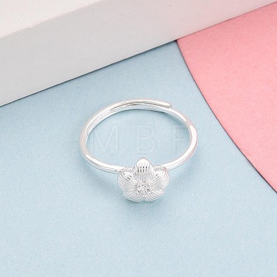 925 Sterling Silver Micro Pave Clear Cubic Zirconia Adjustable Finger Rings for Women STER-N016-142S-1