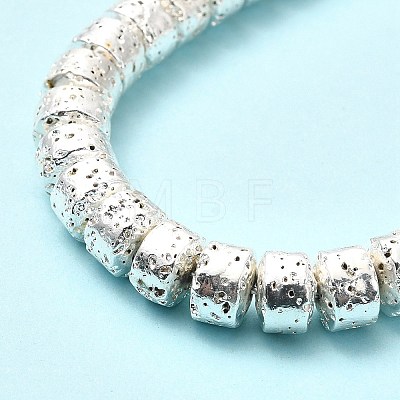 Electroplated Natural Lava Rock Beads Strands G-G984-07S-1
