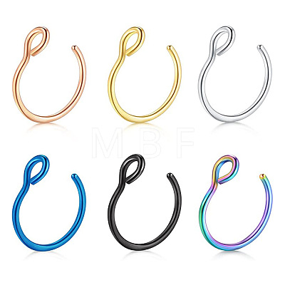 316 Surgical Stainless Steel Clip on Nose Rings WGA7223-02-1