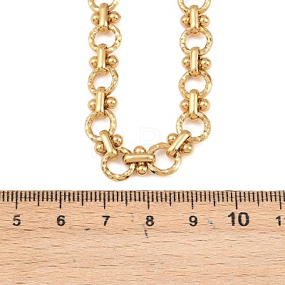 8MM 304 Stainless Steel Textured Ring Link Chain Necklaces NJEW-Z105-04G-01-1