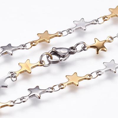 304 Stainless Steel Chain Necklaces STAS-P164-27GP-1