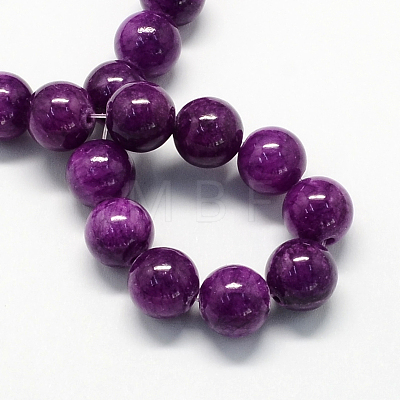 Natural Dyed Yellow Jade Gemstone Bead Strands G-R271-8mm-Y11-1