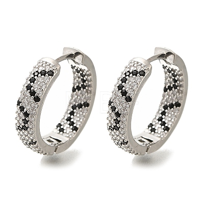 Rack Plating Brass Micro Pave Cubic Zirconia Hoop Earrings EJEW-H016-18P-1