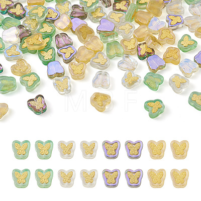 Cheriswelry 96Pcs 4 Colors Electroplate Transparent Handmade Lampwork Beads LAMP-CW0001-02-1