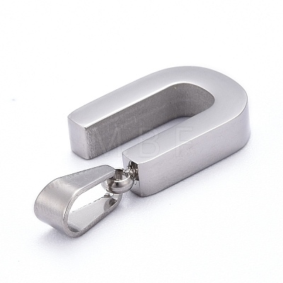 Non-Tarnish 304 Stainless Steel Letter Pendants STAS-H127-U-P-1