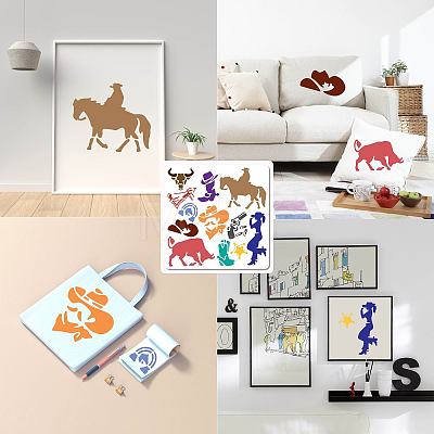 PET Plastic Hollow Out Drawing Painting Stencils Templates DIY-WH0244-282-1