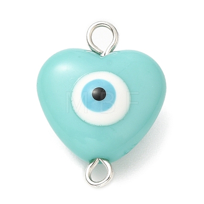 Evil Eye Resin Connector Charms PALLOY-JF02126-02-1