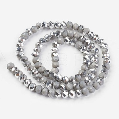 Electroplate Opaque Glass Beads Strands EGLA-A034-P6mm-M02-1