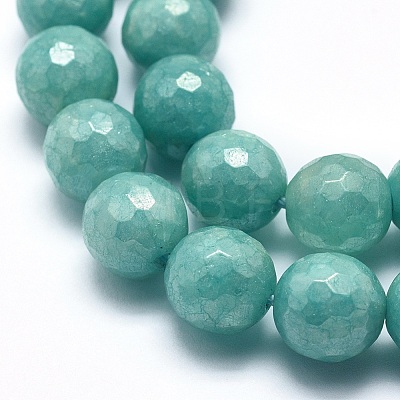 Natural White Jade Imitation  Amazonite Beads Strands G-O164-05-8mm-1