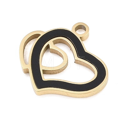 304 Stainless Steel Enamel Pendants STAS-P447-05B-G-1