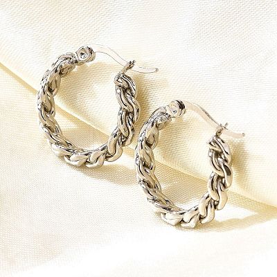 201 Stainless Steel Hoop Earrings EJEW-Q026-14P-B-1