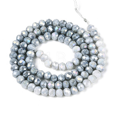 Anti-Tarnish Electroplate Rondelle Glass Beads Strands EGLA-T021-4mm-17-10-1
