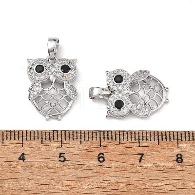 Brass Micro Pave Black Cubic Zirconia Pendants CU-L277-10P-1