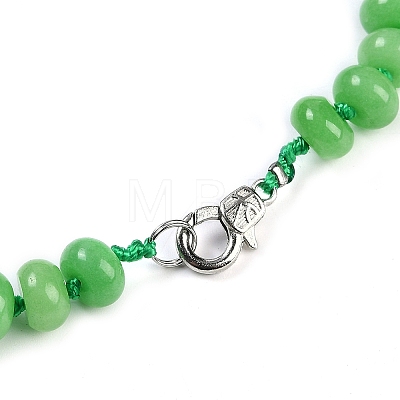 Dyed Natural Malaysia Jade Rondelle Graduated Beaded Necklaces for Women Men NJEW-K388-02I-1