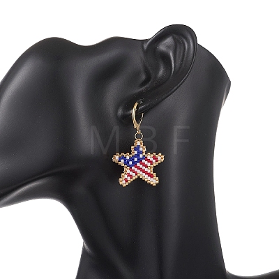 Glass Seed Beads Dangle Earrings EJEW-MZ00695-1