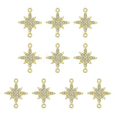 10Pcs Zinc Alloy Crystal Rhinestone Connector Charms ALRI-YW0001-43-1