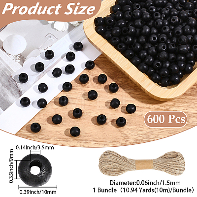 600Pcs Dyed Natural Wood Beads WOOD-PA0001-68B-1