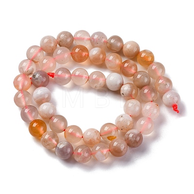 Natural Cherry Blossom Agate Beads Strands G-B130-8mm-02-1