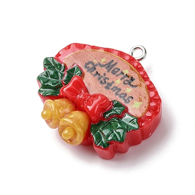 Christmas Opaque Resin Pendants RESI-A049-05K-1