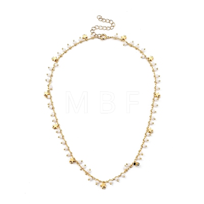 (Jewelry Parties Factory Sale)Brass Beaded Necklaces NJEW-JN03040-1