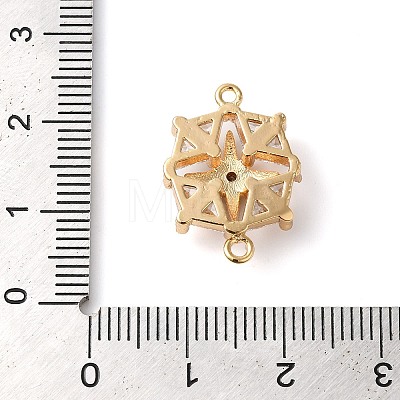 Brass Pave Clear Cubic Zirconia Connector Charms KK-G503-29G-1