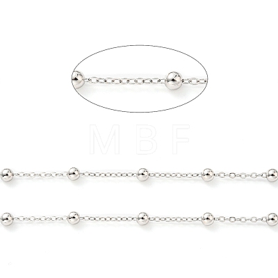 Rhodium Plated 925 Sterling Silver Satellite Chains STER-F052-16P-1