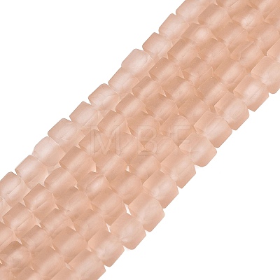 Transparent Frosted Glass Beads Strands GLAA-N072-01A-A06-1