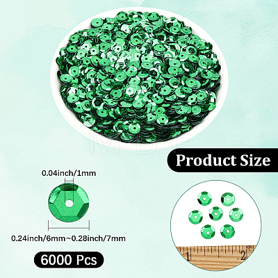6000Pcs Plastic Paillette Beads PVC-PA0001-01C-1