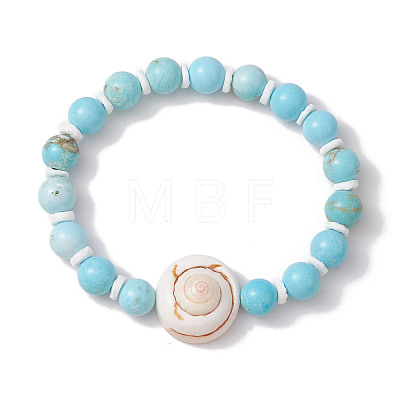 Summer Beach Natural Shiva Eye Shell Bead Bracelets BJEW-JB10313-03-1