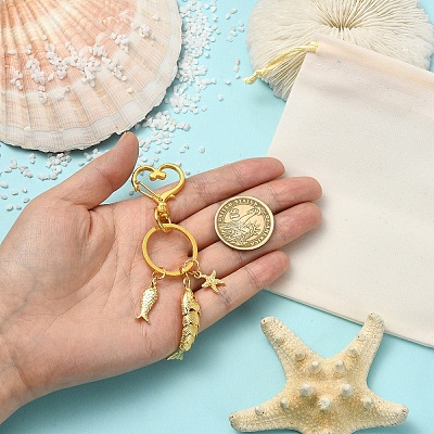 Ocean Brass Micro Pave Cubic Zirconia & Alloy Keychains KEYC-YW00273-1