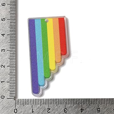 Printed Pride Rainbow Acrylic Big Pendants OACR-L018-15D-1