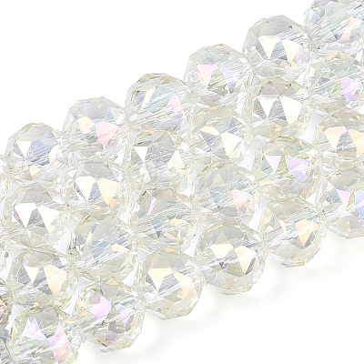 Electroplate Transparent Glass Round Beads Strands EGLA-T029-8mm-12T-17-1