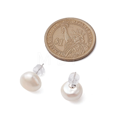 Natural Pearl Ear Studs EJEW-P286-35P-1