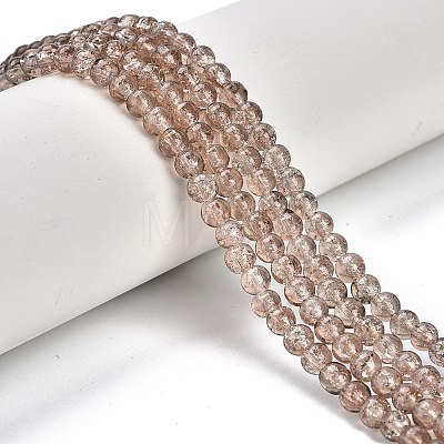 Crackle Glass Beads Strands CCG-Q001-4mm-07-1