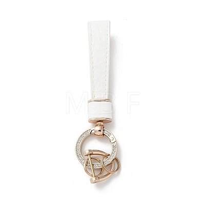 Microfiber & Zinc Alloy & Crystal Rhinestone Keychain KEYC-G062-01D-1