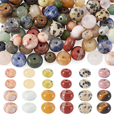 1 Strand 2 Sizes Natural Mixed Gemstone Beads Strands G-TA0003-06-1