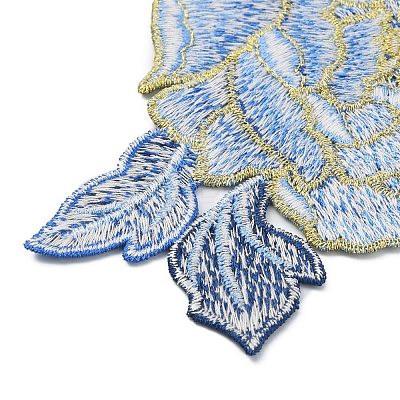 Peony Computerized Embroidery Cloth Iron on/Sew on Patches DIY-WH0304-517C-1