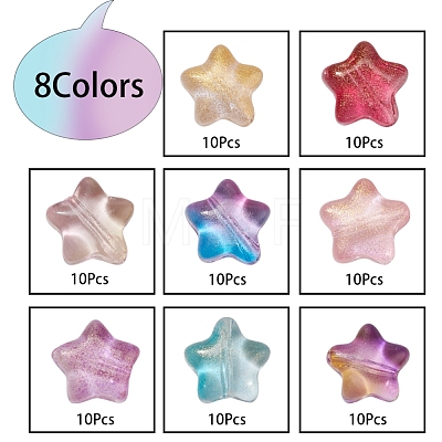 80Pcs 8 Colors Electroplate Glass Beads EGLA-YW0001-30-1
