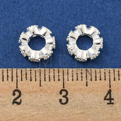 Brass Cubic Zirconia Spacer Beads KKB-L215-029C-S-1